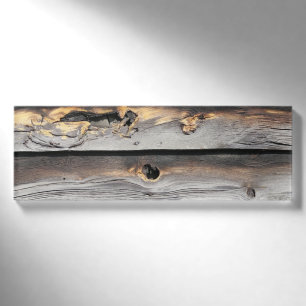 signed by the weather as old wood background name tag