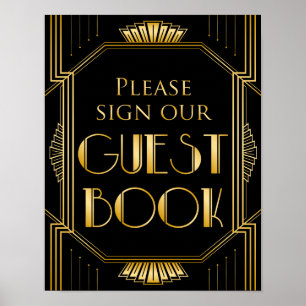 Signer notre Mariage de livre d'or Gatsby Art Dé