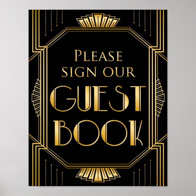 Signer notre Mariage de livre d'or | Gatsby Art Dé (Devant)