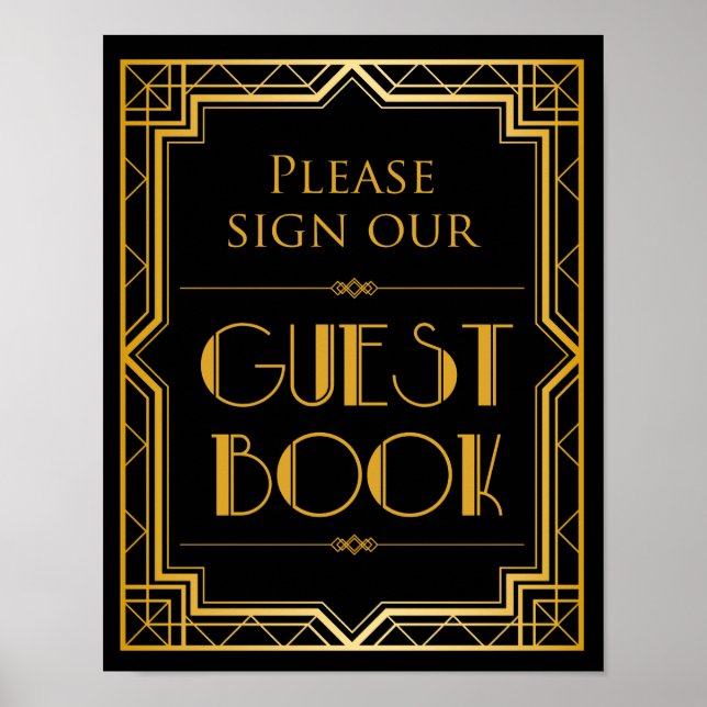 Signer notre Mariage de livre d'or | Gatsby Art Dé (Devant)