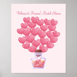 Signer une affiche de ballons, mariée, bébé, livre