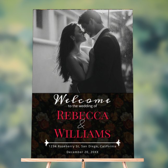 Signes de Mariage rustique à fleurs Roses luxueuse (Neutre)