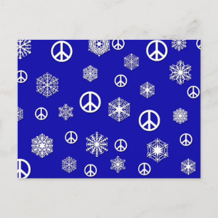 Signes de paix et Snowflakes Cartes de fin de anné