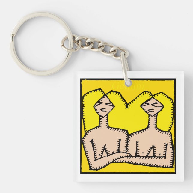 Signes Zodiac personnalisables Porte - clé Gemini  (Devant)
