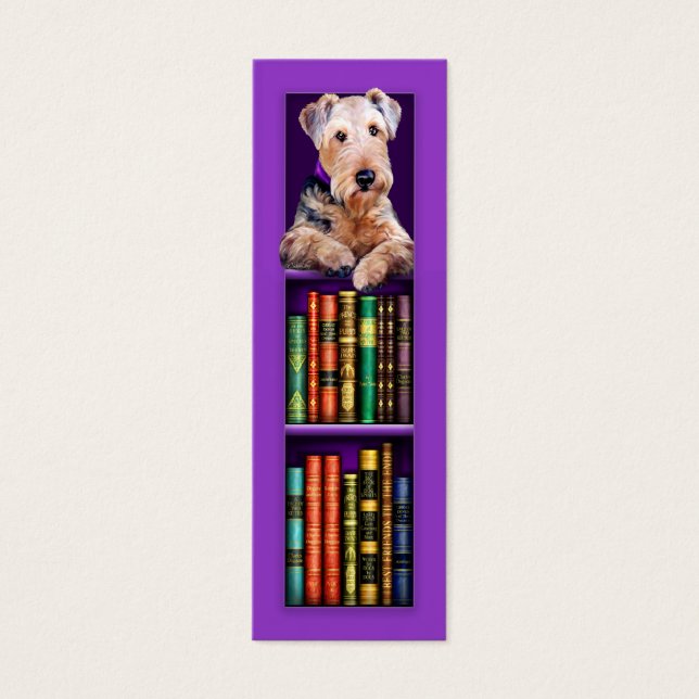 Signet Airedale Terrier violet (Devant)