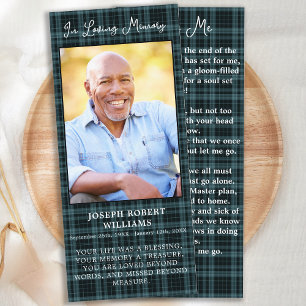 Signet de prière funéraire Memorial Carte Plaid Ph