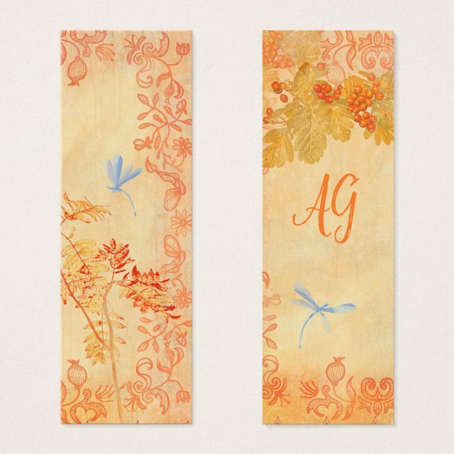 Signet personnalisé de l'automne rouge (Devant & derrière)