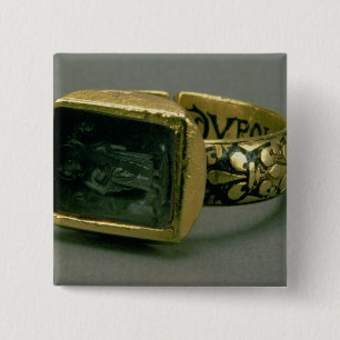 Signet ring of King Louis IX of France (St. Louis) 2 Inch Square Button