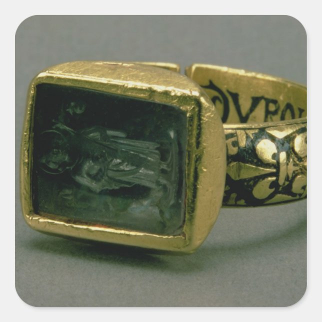 Signet ring of King Louis IX of France (St. Louis) Square Sticker (Front)