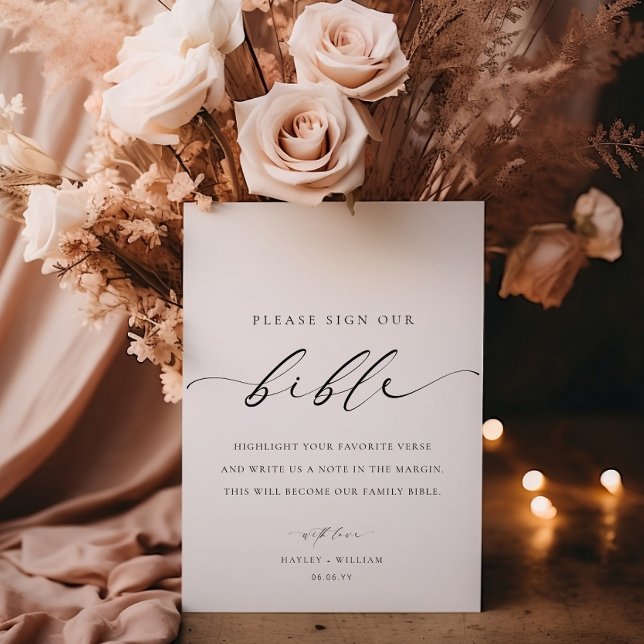 Signez Notre Mariage biblique Livre d'or (Bible Guest Book Sign)