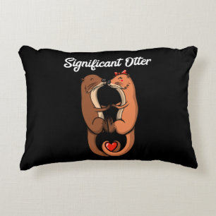 Significant Otter Cute Animals Couple Joke Accent Pillow