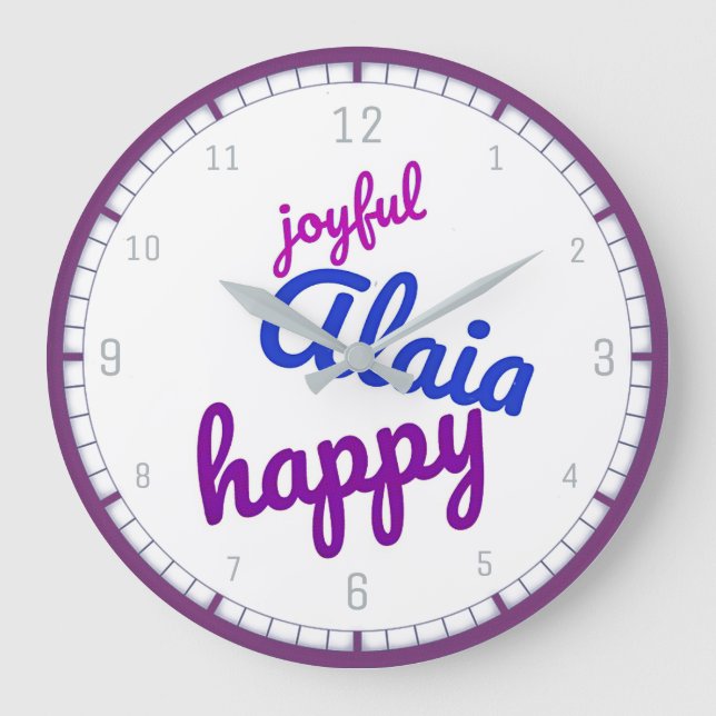 Signification du nom Alaia | Horloge murale (Recto)