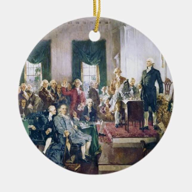 Signing of the Constitution by Howard C. Christy Ceramic Ornament (Front)