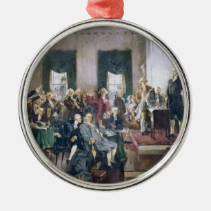 Signing of the Constitution by Howard C. Christy Metal Ornament