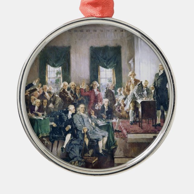 Signing of the Constitution by Howard C. Christy Metal Ornament (Front)