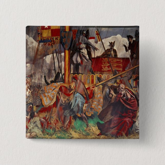 Signing of the Magna Carta, 1215 2 Inch Square Button (Front)