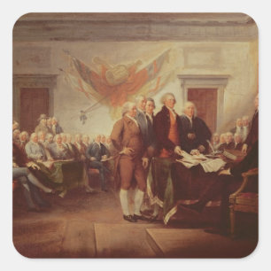 Signing the Declaration of Independence, 4th Square Sticker