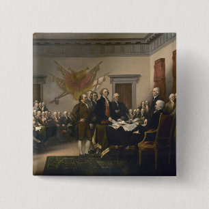 Signing the Declaration of Independence, July 4th 2 Inch Square Button