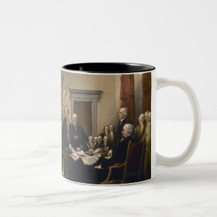 Signing the Declaration of Independence, July 4th Two-Tone Coffee Mug