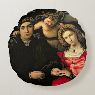 Signor Marsilio Cassotti and his Wife, Faustina Round Pillow