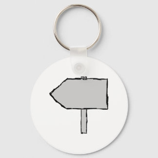 Signpost Arrow. Grey, Black and White. Keychain