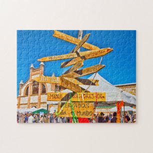 Signpost in Madrid. Jigsaw Puzzle