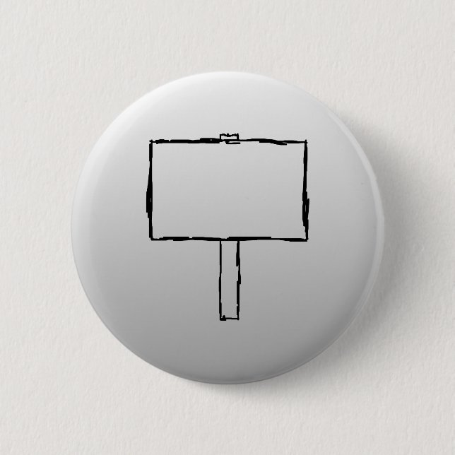 Signpost Notice Image. Black on grey. 2 Inch Round Button (Front)