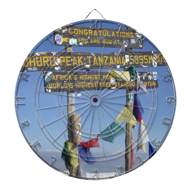 Signpost  on the  Summit of Kilimanjaro kenya Dartboard (Front)