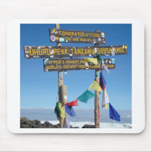 Signpost on the Summit of Kilimanjaro kenya Mouse Pad
