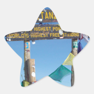 Signpost  on the  Summit of Kilimanjaro kenya Star Sticker