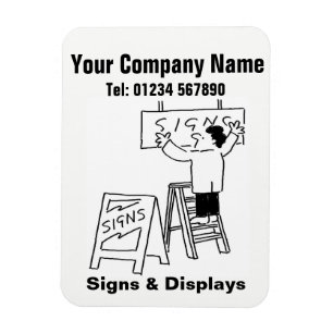 Signs & Displays Cartoon. Business Promotion Magnet