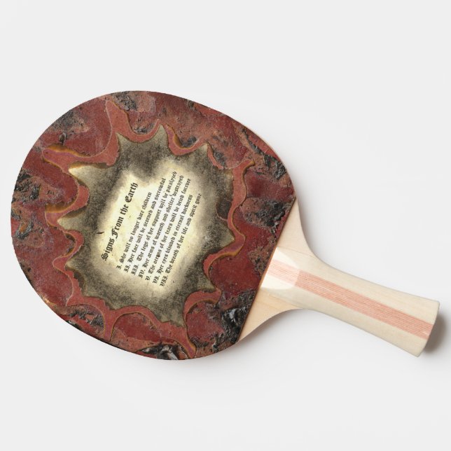 Signs From The Earth Ping Pong Paddle (Side)