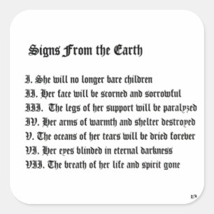 Signs From The Earth Square Sticker