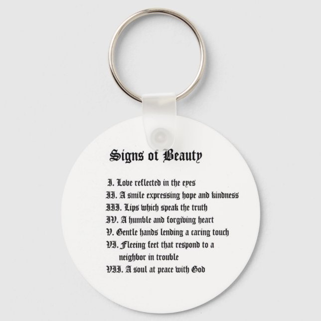Signs of Beauty Keychain (Front)