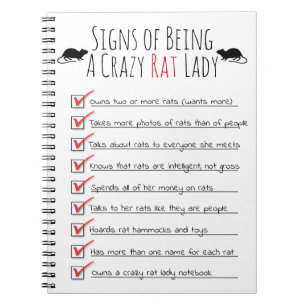 Signs of Being a Crazy Rat Lady Notebook