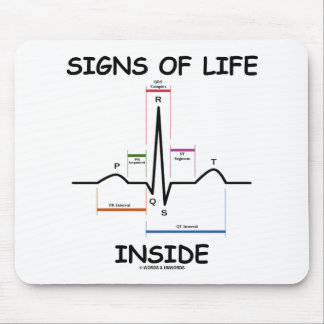 Signs Of Life Inside (ECG/EKG Heartbeat) Mouse Pad