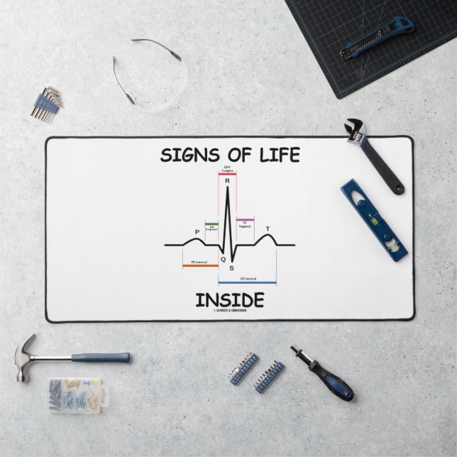 Signs Of Life Inside EMT Medical Heartbeat Humour Desk Mat (Workstation)