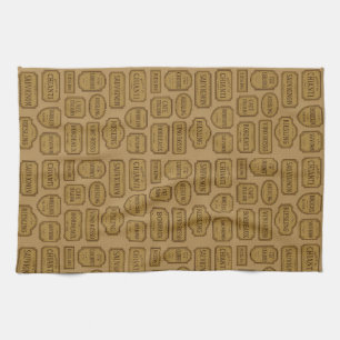 Signs with Wine Names by Natasha Us Kitchen Towel