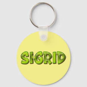 Sigrid Name Kiwi Design Schlüsselanhänger Keychain
