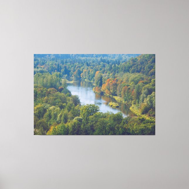 Sigulda Autumn in Picturesque Gauja River Valley   Canvas Print (Front)