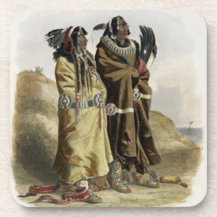 Sih-Chida and Mahchsi-Karehde, Mandan Indians, pla Coaster