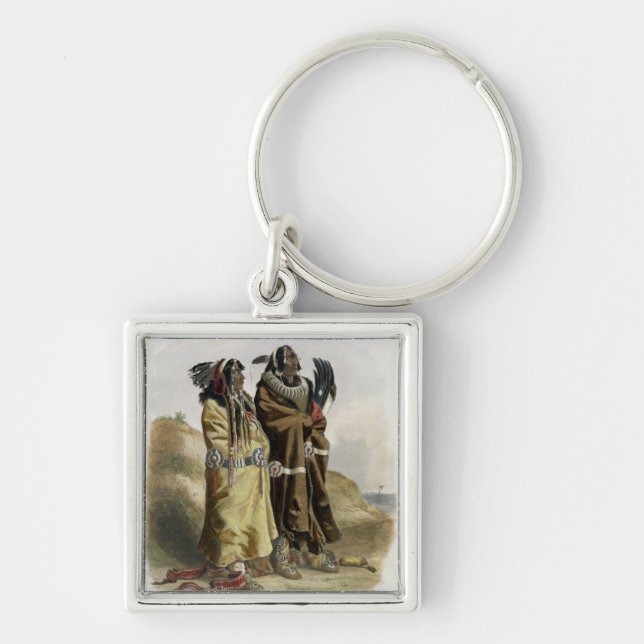 Sih-Chida and Mahchsi-Karehde, Mandan Indians, pla Keychain (Front)