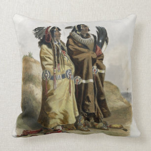 Sih-Chida and Mahchsi-Karehde, Mandan Indians, pla Throw Pillow