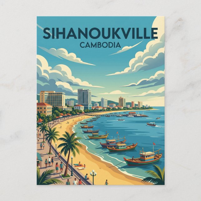 Sihanoukville Cambodia Postcard (Front)
