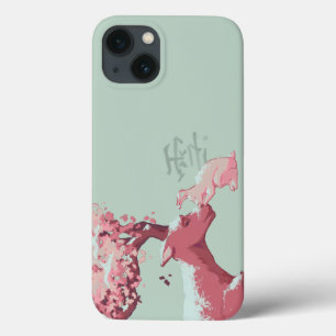 Sika Deer and Rabbit in the Snow iPhone 13 Case