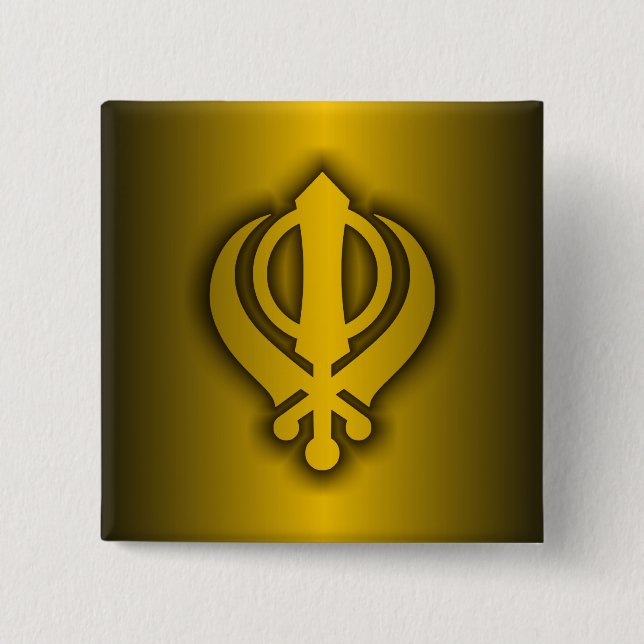 Sikh 2 Inch Square Button (Front)