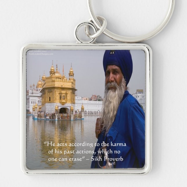 Sikh Actions/Karma Proverb Keychain (Front)