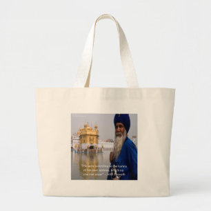 Sikh Actions/Karma Proverb Large Tote Bag