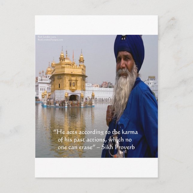 Sikh Actions/Karma Proverb Postcard (Front)
