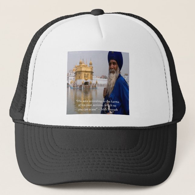 Sikh Actions/Karma Proverb Trucker Hat (Front)